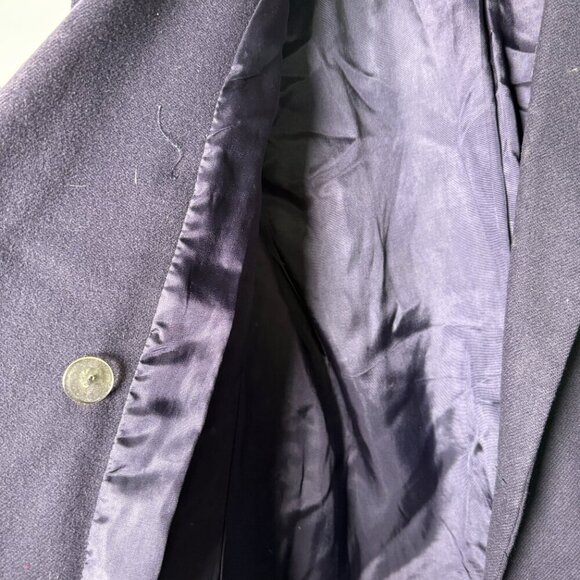 Adolfo Studio Blazer 10 Petite Navy Double Breasted Great Buttons 100% Wool - Picture 6 of 7